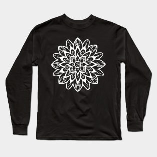 Mandala in White Long Sleeve T-Shirt